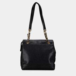 Pre Owned Chanel Black Triple CC Caviar Shoulder Bag