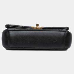 Pre Owned Chanel Black Small Quilted Lambskin Chain is More Flap