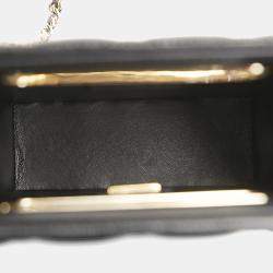 Pre Owned Chanel Black Mini Caviar Chain Around Cut Out Evening Bag