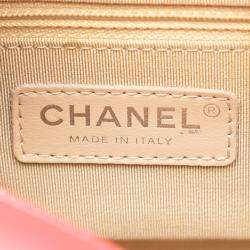 Pre Owned Chanel Pink Small Rattan Gabrielle Crossbody