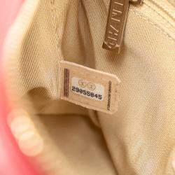 Pre Owned Chanel Pink Small Rattan Gabrielle Crossbody
