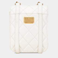 Pre Owned Chanel White Mini Aged Calfskin City School Flap