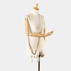 Pre Owned Chanel White Mini Aged Calfskin City School Flap
