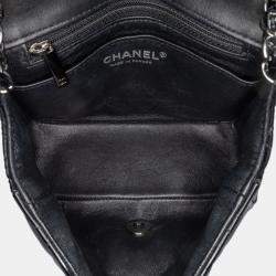 Pre Owned Chanel Black Mini Square Classic Patent Single Flap