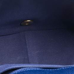 Pre Owned Chanel Blue Quilted Caviar Leather Carry Around Flap Bag