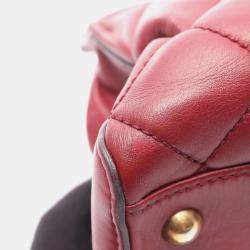 Pre Owned Chanel Perfect Edge Bordeaux Leather Shoulder Bags