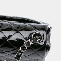 Pre Owned Chanel Black Mini Square Classic Patent Single Flap