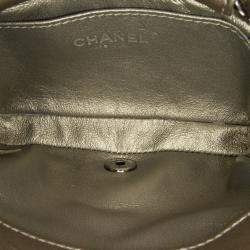 Pre Owned Chanel Grey Mini Embellished Calfskin Chevron Square Envelop Flap