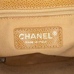 Pre Owned Chanel Brown Caviar Petite Shopping Tote