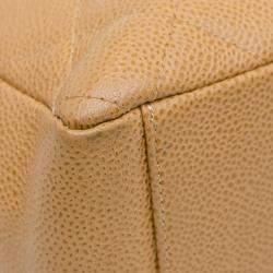 Pre Owned Chanel Brown Caviar Petite Shopping Tote