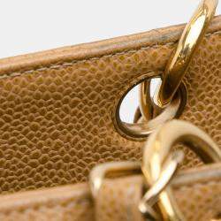 Pre Owned Chanel Brown Caviar Petite Shopping Tote