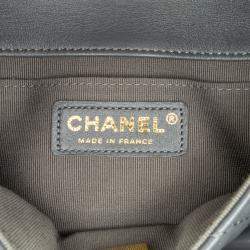 Pre Owned Chanel Grey Mini Quilted Lambskin Crush on Chains Flap