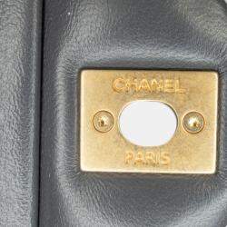 Pre Owned Chanel Grey Mini Quilted Lambskin Crush on Chains Flap