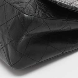 Pre Owned Chanel Black Quilted Aged Leather Classic 227 Reissue 2.55 Flap Bag