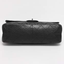 Pre Owned Chanel Black Quilted Aged Leather Classic 227 Reissue 2.55 Flap Bag