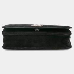 Pre Owned Chanel Black Quilted Suede Cocostellar Wallet on Chain
