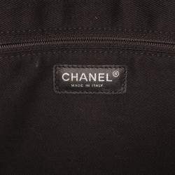 Pre Owned Chanel White Jumbo PVC and Tweed Patchwork Single Flap