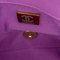 Pre Owned Chanel Purple Mini Quilted Lambskin Funky Town Flap