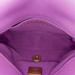 Pre Owned Chanel Purple Mini Quilted Lambskin Funky Town Flap