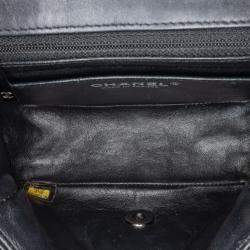 Pre Owned Chanel Black Mini Square Classic Patent Single Flap