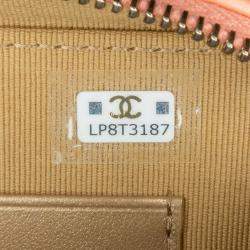 Pre Owned Chanel Orange CC Quilted Lambskin Pearl Crush Camera Bag