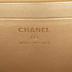 Pre Owned Chanel Orange CC Quilted Lambskin Pearl Crush Camera Bag