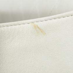 Pre Owned Chanel White Old Medium Bicolor Shearling Boy Flap