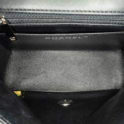 Pre Owned Chanel Black Mini Square Classic Patent Single Flap