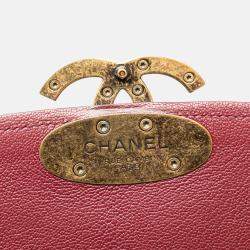Pre Owned Chanel Red Medium Calfskin Coco Curve Flap