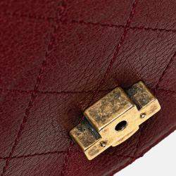 Pre Owned Chanel Red Medium Calfskin Coco Curve Flap