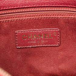Pre Owned Chanel Red Medium Calfskin Coco Curve Flap