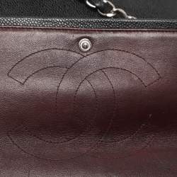 Pre Owned Chanel Black Quilted Leather Jumbo Classic Double Flap Bag