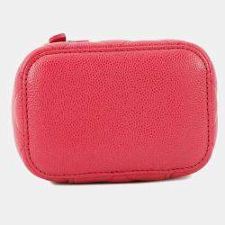 Pre Owned Chanel Matelasse Pink Caviar Leather Mini Vanity Chain Shoulder Bag