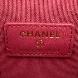 Pre Owned Chanel Matelasse Pink Caviar Leather Mini Vanity Chain Shoulder Bag