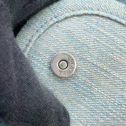 Pre Owned Chanel Deauville 2Waytote Bag Light Blue Denim Size Gm