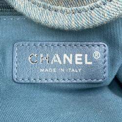 Pre Owned Chanel Deauville 2Waytote Bag Light Blue Denim Size Gm