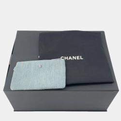 Pre Owned Chanel Deauville 2Waytote Bag Light Blue Denim Size Gm