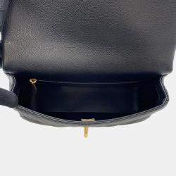 Pre Owned Chanel Matelasse Heart Ball Chain shoulder Black Caviar Leather