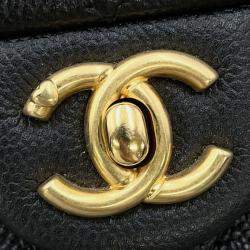 Pre Owned Chanel Matelasse Heart Ball Chain shoulder Black Caviar Leather