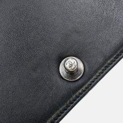 Pre Owned Chanel Boy Chanel Chain shoulder Bag Black Leather Fur Size 25