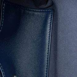 Pre Owned Chanel Coco Neige Bowling Bag Navy Shearling Lambskin Size Large