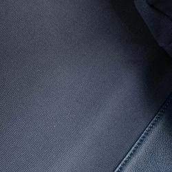 Pre Owned Chanel Coco Neige Bowling Bag Navy Shearling Lambskin Size Large