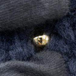 Pre Owned Chanel Coco Neige Bowling Bag Navy Shearling Lambskin Size Large