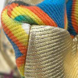 Pre Owned حقيبة ظهر شانيل سي سي لوجو غرافيتي قماش جلدي ذهبي/متعدد الألوان