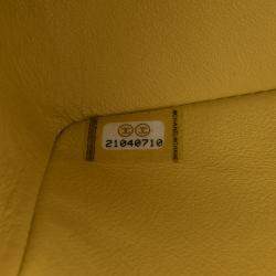Pre Owned Chanel Yellow Mini Rectangular Classic Chevron Lambskin Single Flap