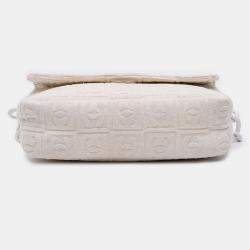 Pre Owned Chanel off White Terry Cloth Sport Line Flap