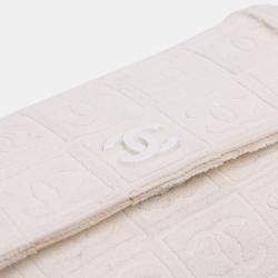 Pre Owned Chanel off White Terry Cloth Sport Line Flap