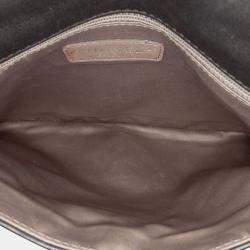 Pre Owned Chanel Black Quilted Metallic Distressed Lambskin CC Crystal Flap