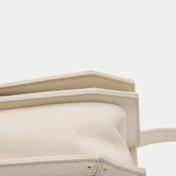 Pre Owned Chanel White Medium Quilted Calfskin Octagon CC Clasp Flap