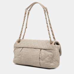 Pre Owned Chanel Beige Quilted Calfskin Chic Quilt Flap